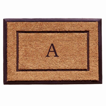 Monogram Door Mat, Black, Natural, 18 in W x 30 in L